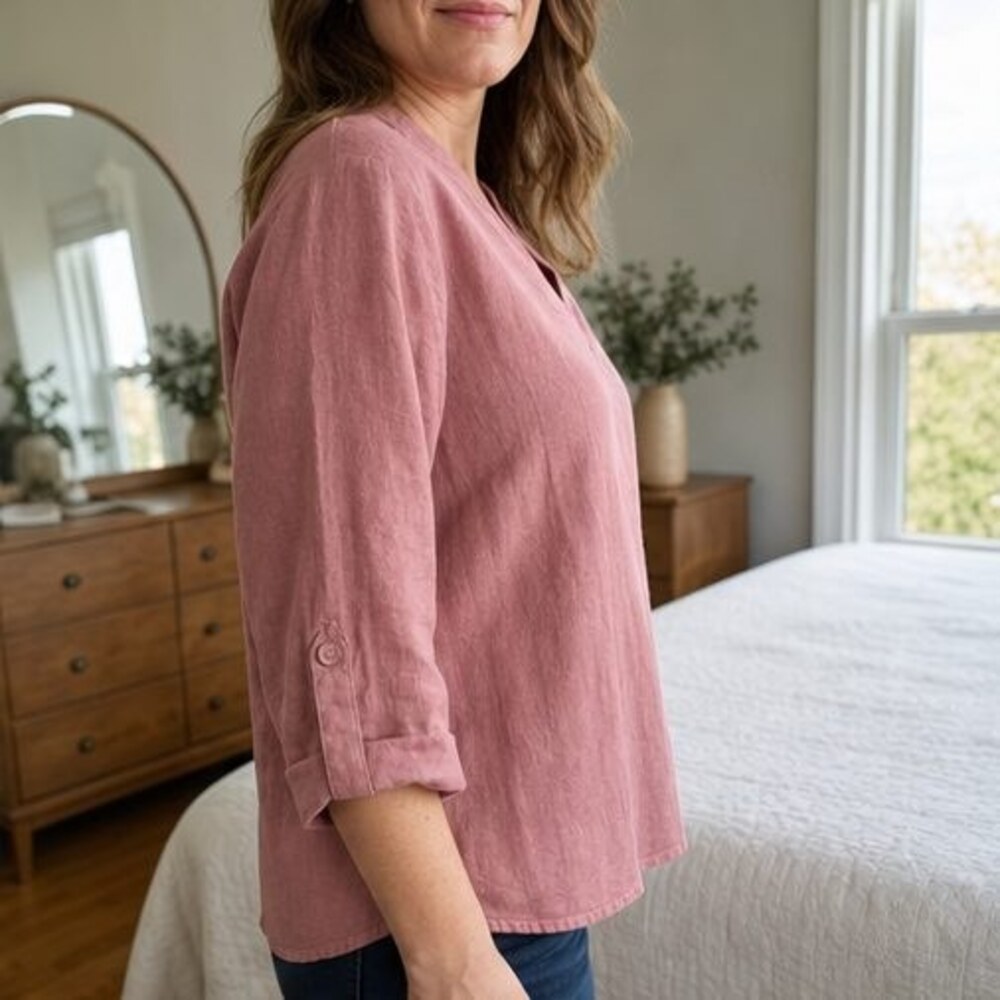 Rust Pleated Blouse - Picture 3 of 6